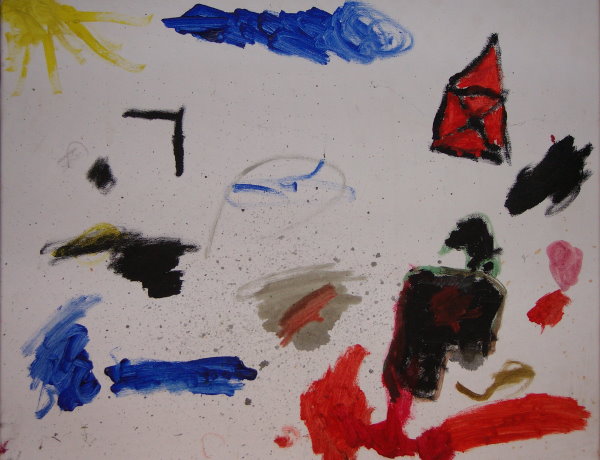 Pepe, 5 Jahre, l auf Leinwand, 50x40,Haus vom Nikolaus